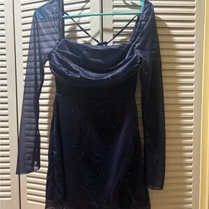 Cider Sparkling Midnight Blue Mini Dress